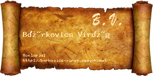 Bárkovics Virág névjegykártya